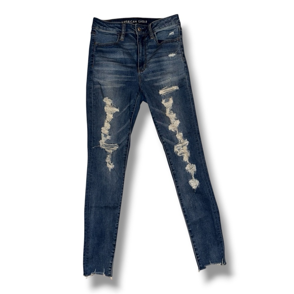 American Eagle Outfitters Classic Distressed Blue Skinny Jeans